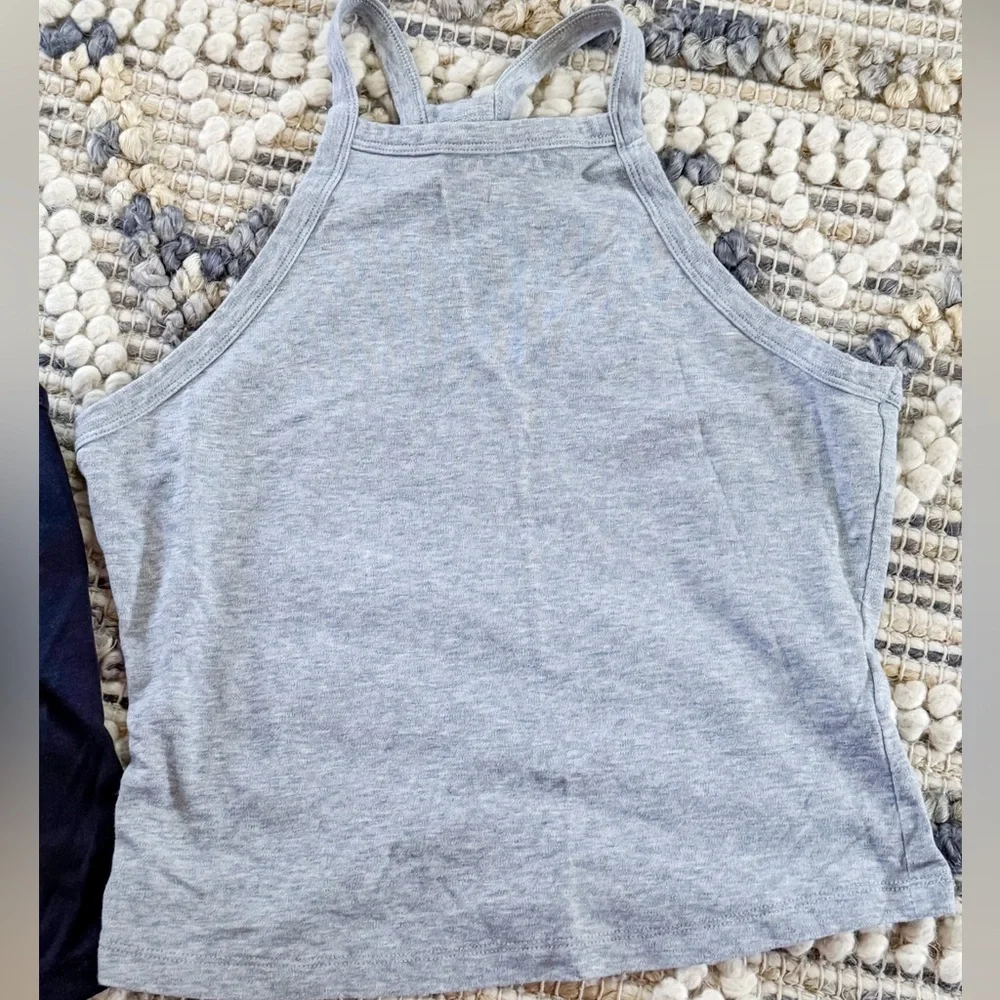 Fabletics Bundle Black & Gray High-Neck Tank Tops - Picture 6 of 9